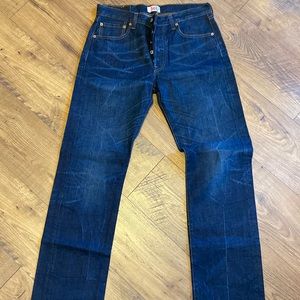 Levi’s 501 straight leg, button fly, like new, 32 X 34, unisex.